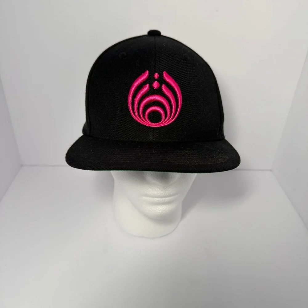 Bassnectar Snapback Hat Bundle Yupoong The Classics Black Green Pink Logo 2 Pack